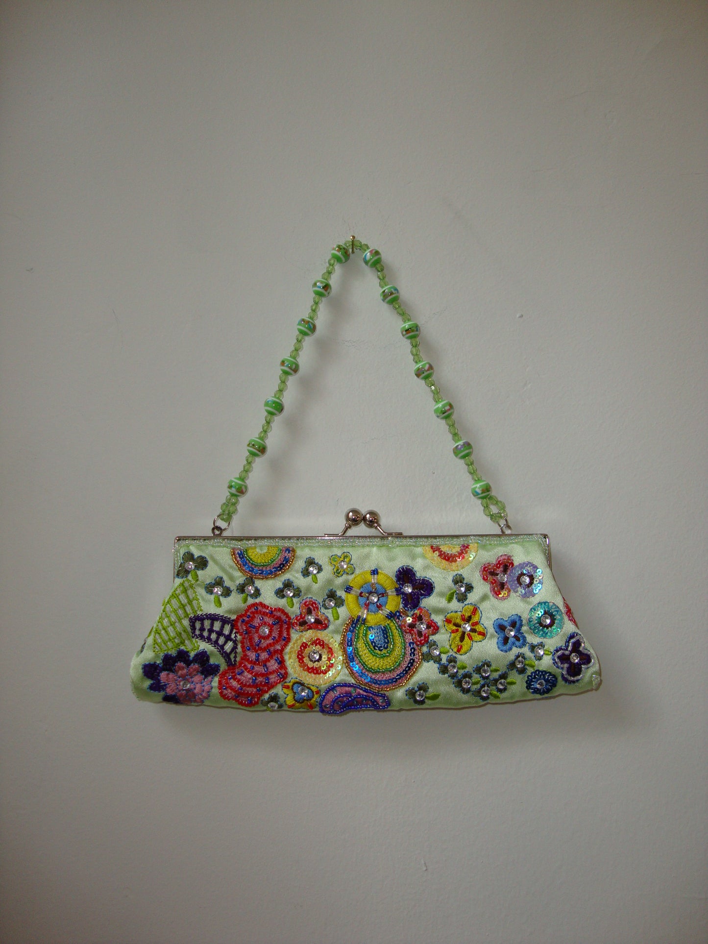 Vintage Green Beaded Mini Bag