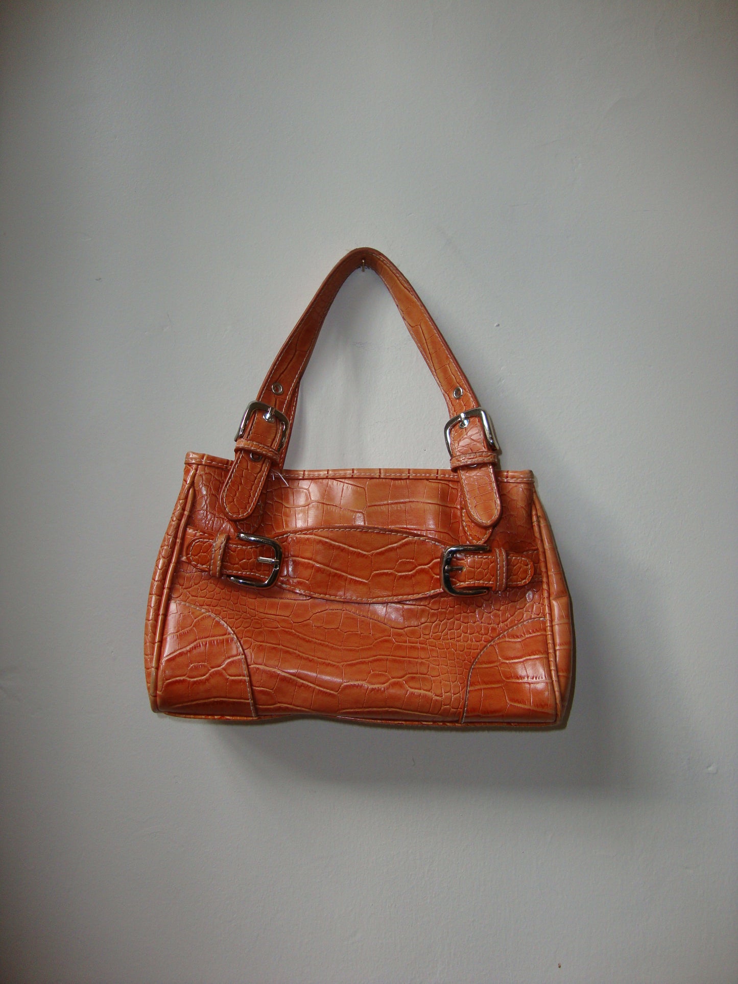 Orange Faux Leather Bag