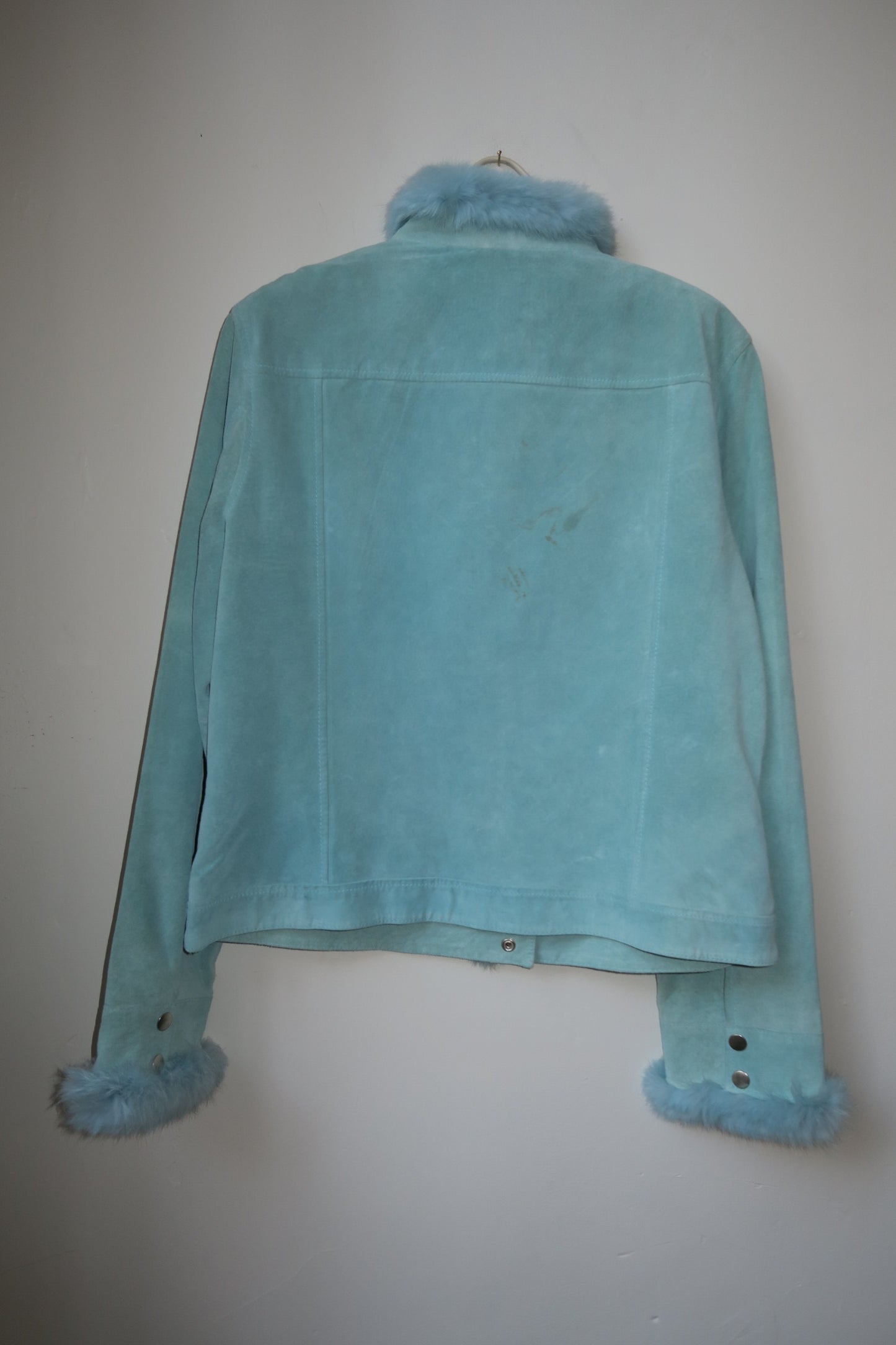 Yvonne la Marie Baby Blue Leather Jacket