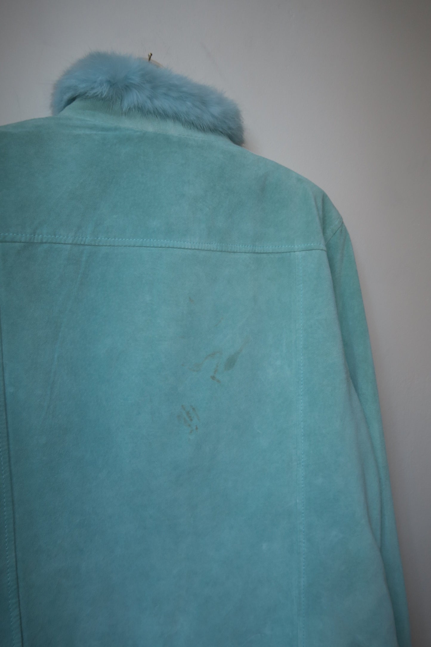 Yvonne la Marie Baby Blue Leather Jacket