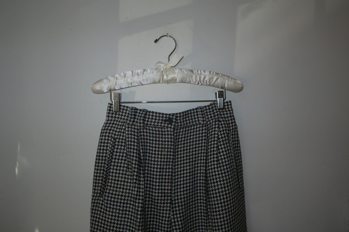 Colorful Houndstooth Wool Trouser