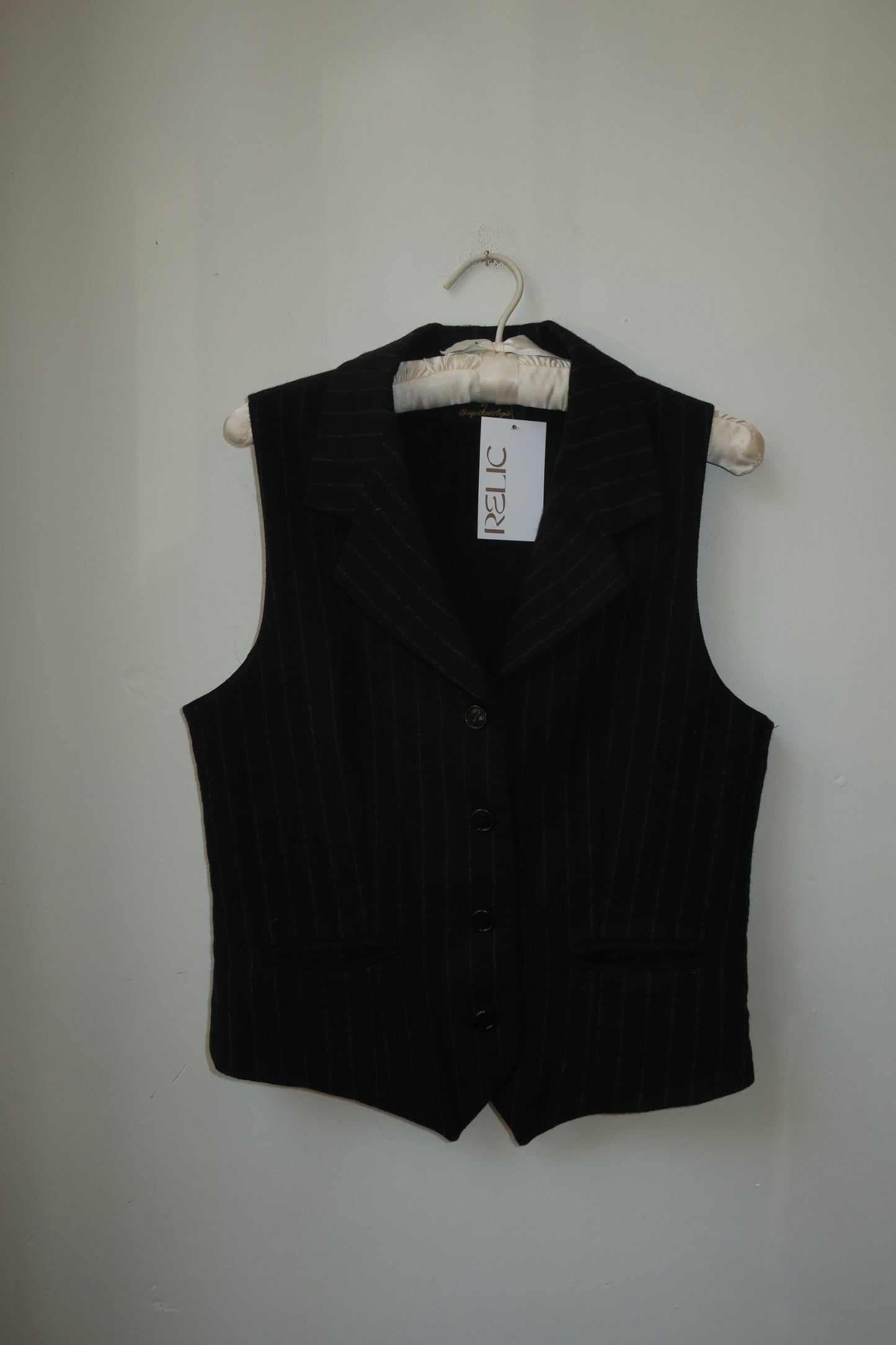 Wool Pin Stripe Vest
