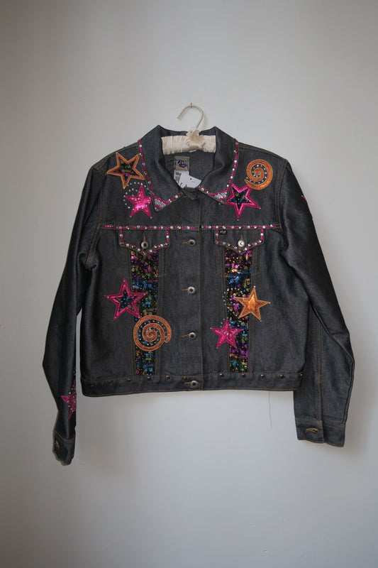 Cruel Girl Printed Denim Jacket